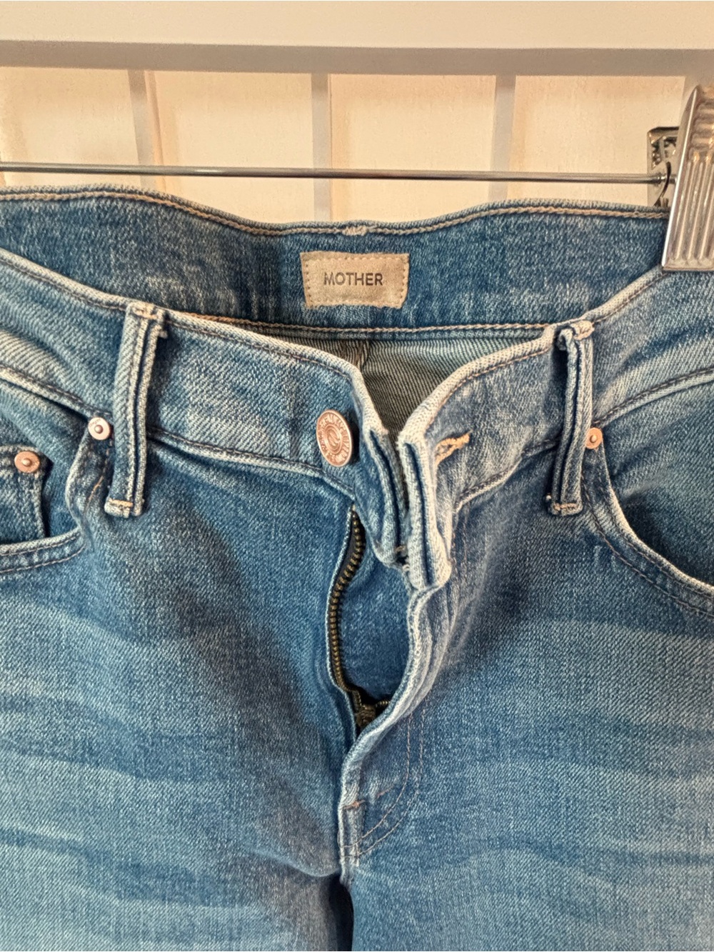 MOTHER Mid-Rise Blue Wide-Leg Jeans Sz 30 NEW! - Picture 4 of 5
